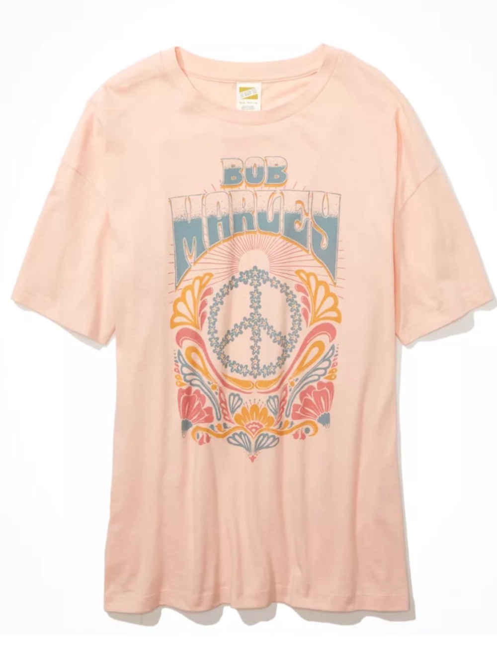AMERICAN EAGLE BOB MARLEY OVERSIZED WEEKEND GRAPHIC BAND TEE 100% COTTON SZ MD